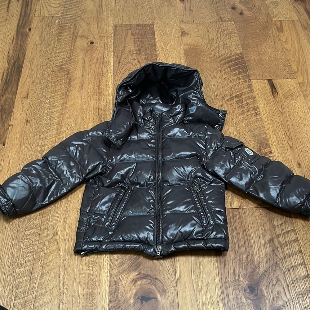 Moncler Kids Black Shiny Puffer Jacket